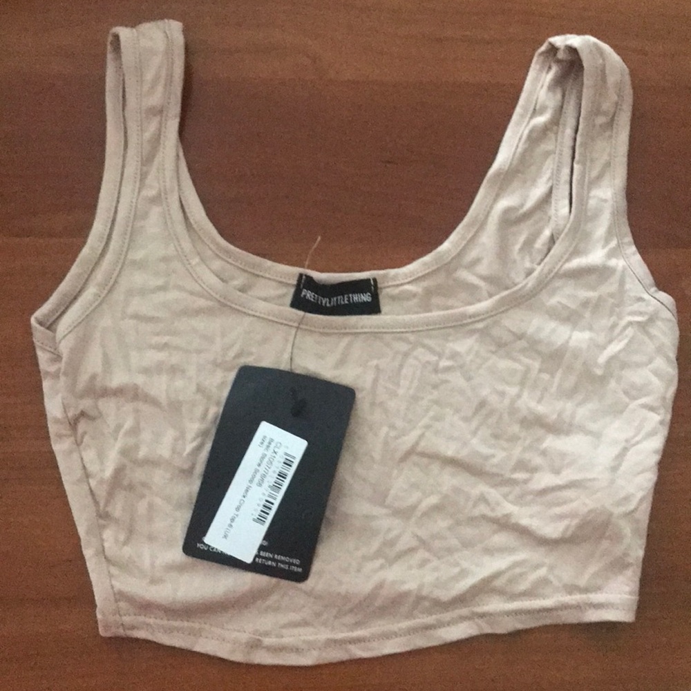 PLT Basic Stone Scoop Neck Crop Top